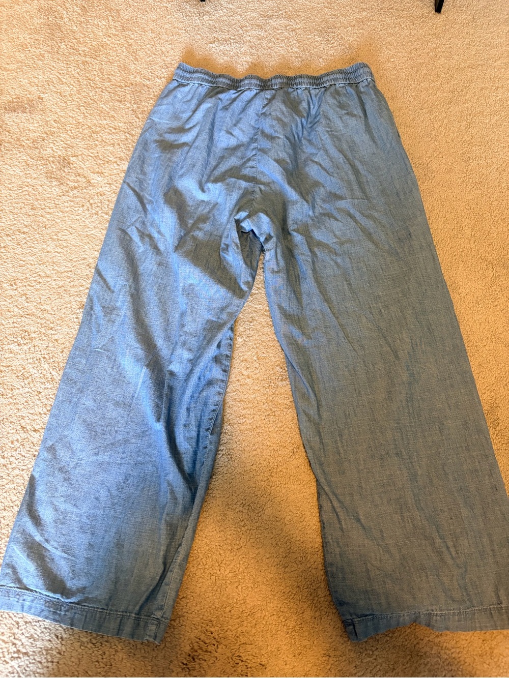 J. Crew Wide Leg Chambray Pants in Light Blue Jean - Picture 4 of 4